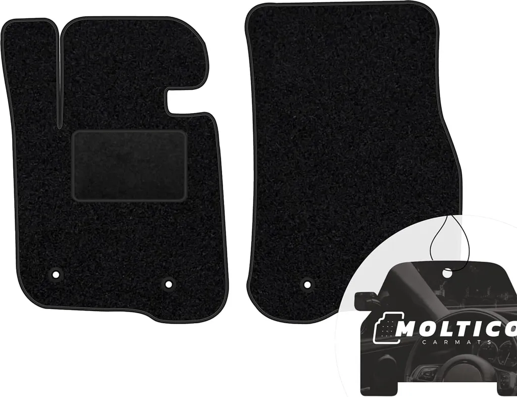 moto-MOLTICO tappetini anteriori auto velours tappetini auto nero set 2 pezzi adatto per BMW Serie 2 F46 Gran Tourer 2015-2021