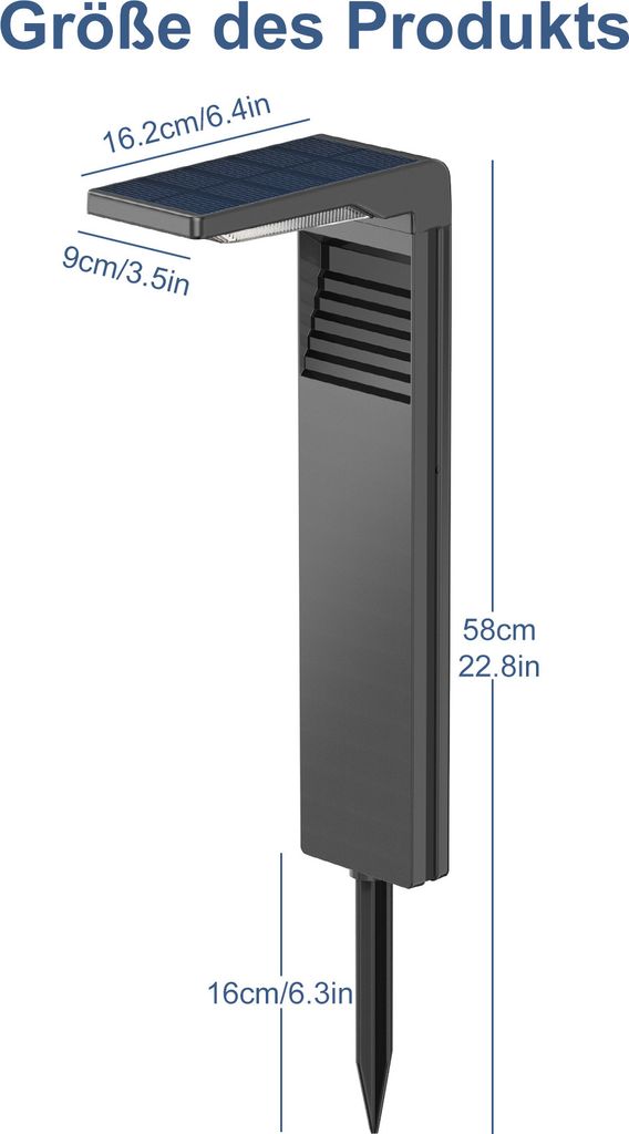 4 Stück LED Solarlampen für Außen Solarleuchten mit 2 Modi Produktbild 12