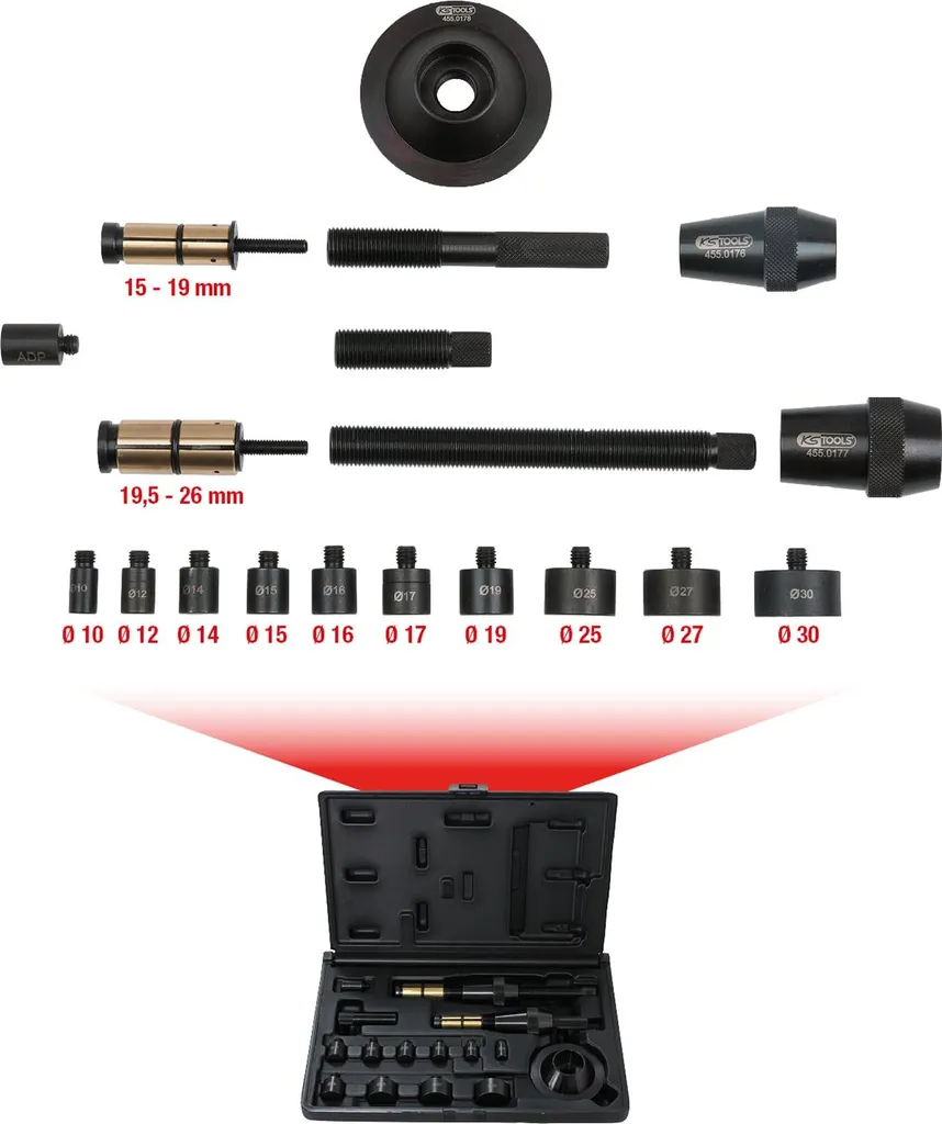 KS TOOLS 455.0100 Coffret de centrage d'embrayage universel 15-26 mm - 3