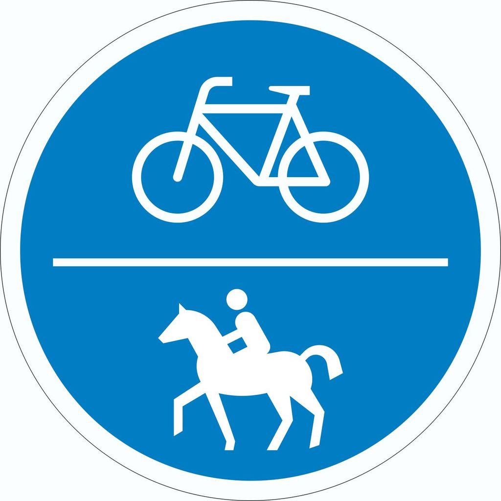 Aufkleber Kreis Rad- und Reitweg Symbol Ø30mm