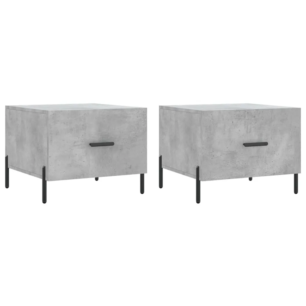 SYFAX™ Set 2 Tavolini Grigio Cemento 50x50x40 - Arredo Salotto Moderno
