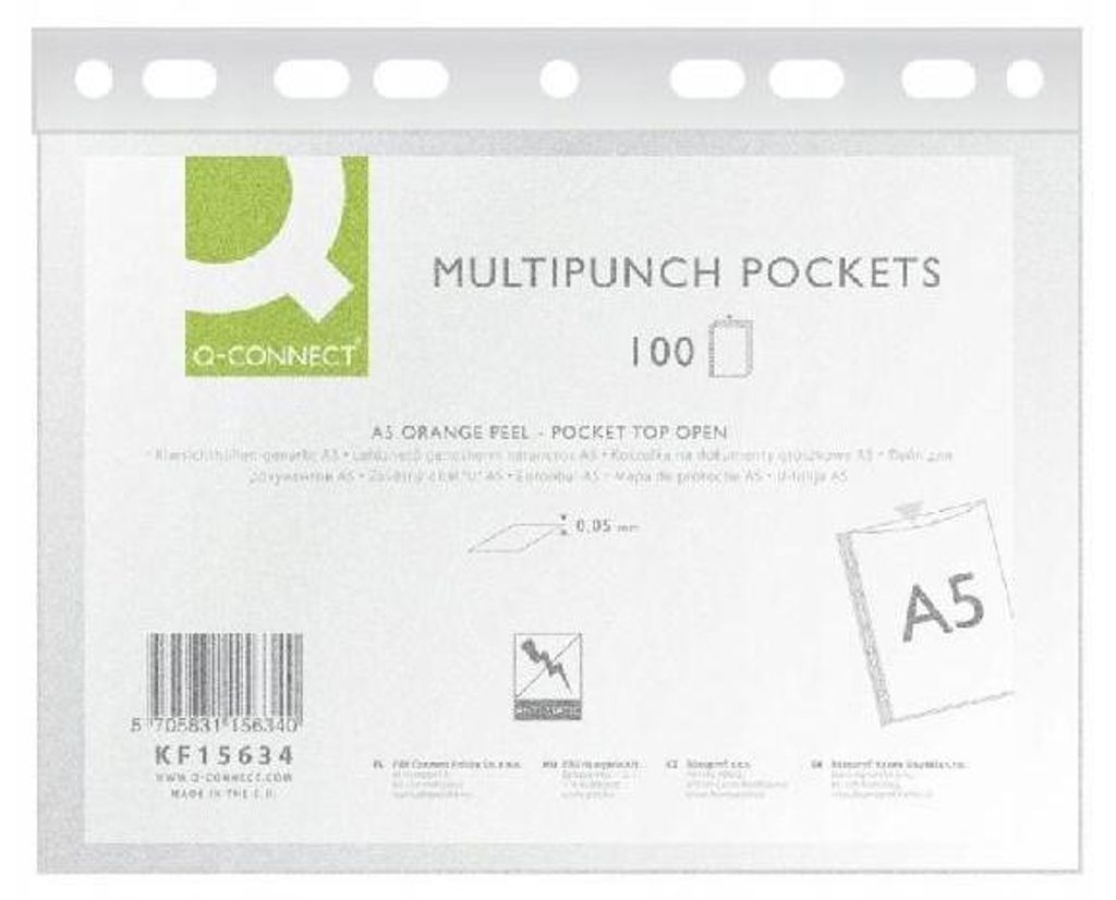 Erbsenhülse A5 Q-Connect 100 Stück/ 50 mic Produktbild 
