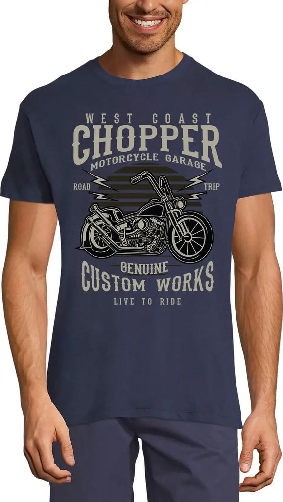 Herren Grafik T-Shirt Westküsten-Chopper - Motorradfahren live – West Coast Chopper - Live To Ride Motorcycle – Öko-Verantwortlich Vintage Ja...