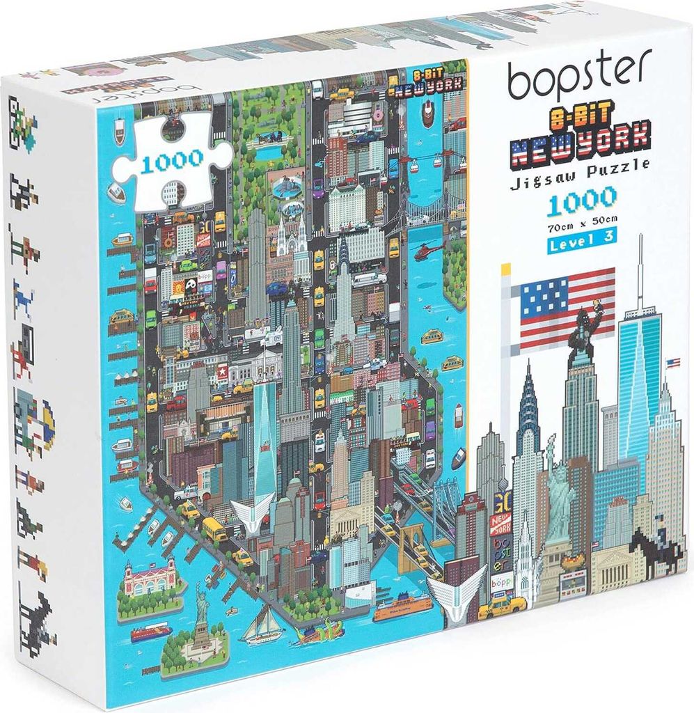 8-Bit Pixel Puzzle New York Level 3 1000 Teile Produktbild 
