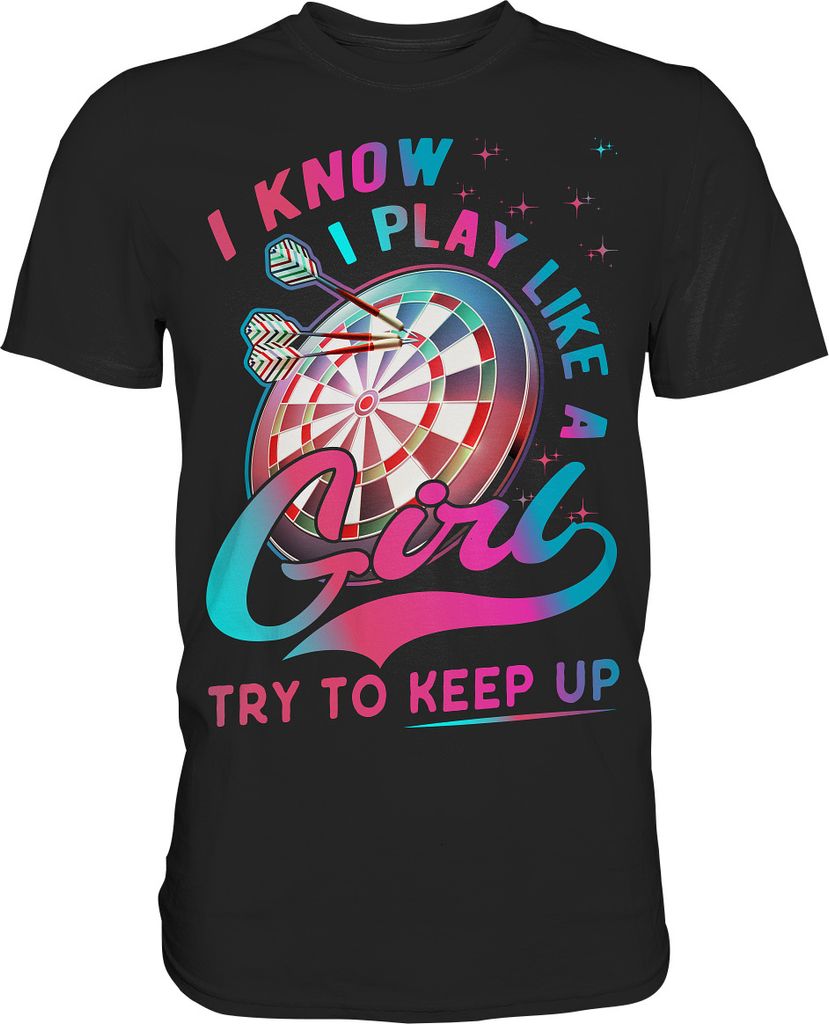 Dart Mädchen Dartscheibe 180 Darts T-Shirt – Black / S Produktbild 