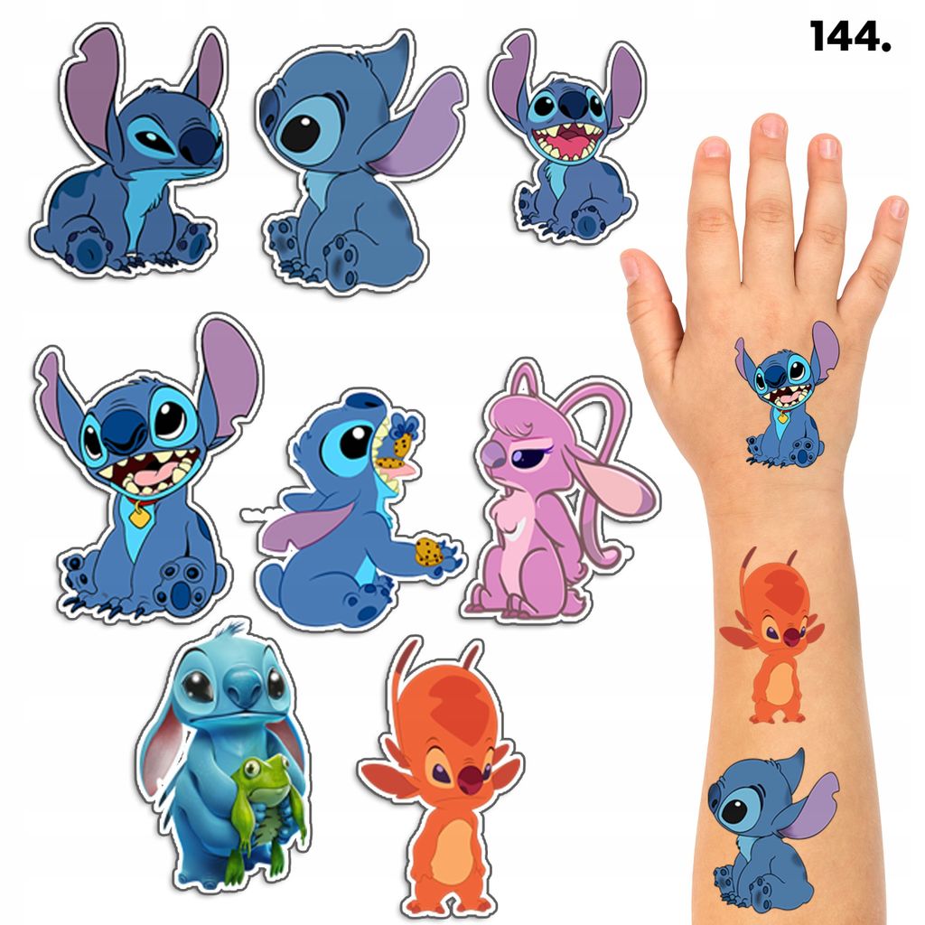 Umyvateľné dočasné tetovania pre deti Stich Sticz – 8 ks / Obrázok produktu 