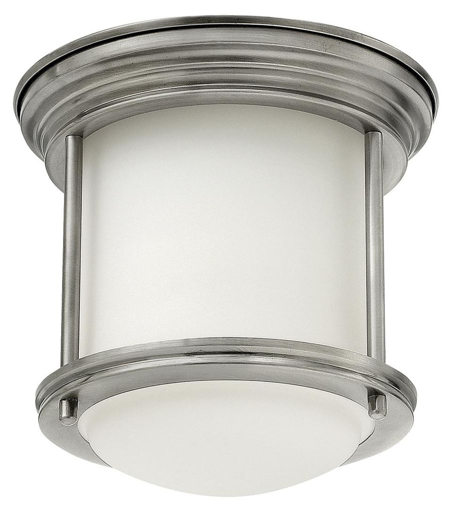 Elstead Hadrian Deckenleuchte E27 Antikes Nickel Weiß IP44