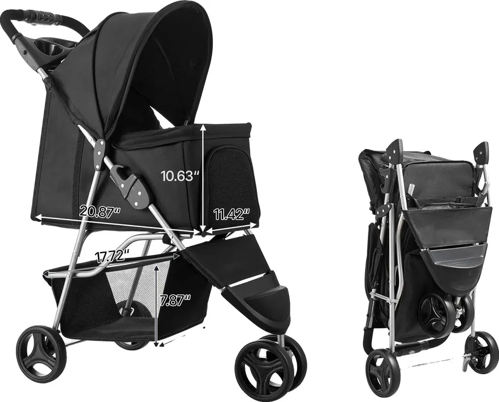 Porte-animaux 3 avec cadre robuste et conception ergonomique - Gris