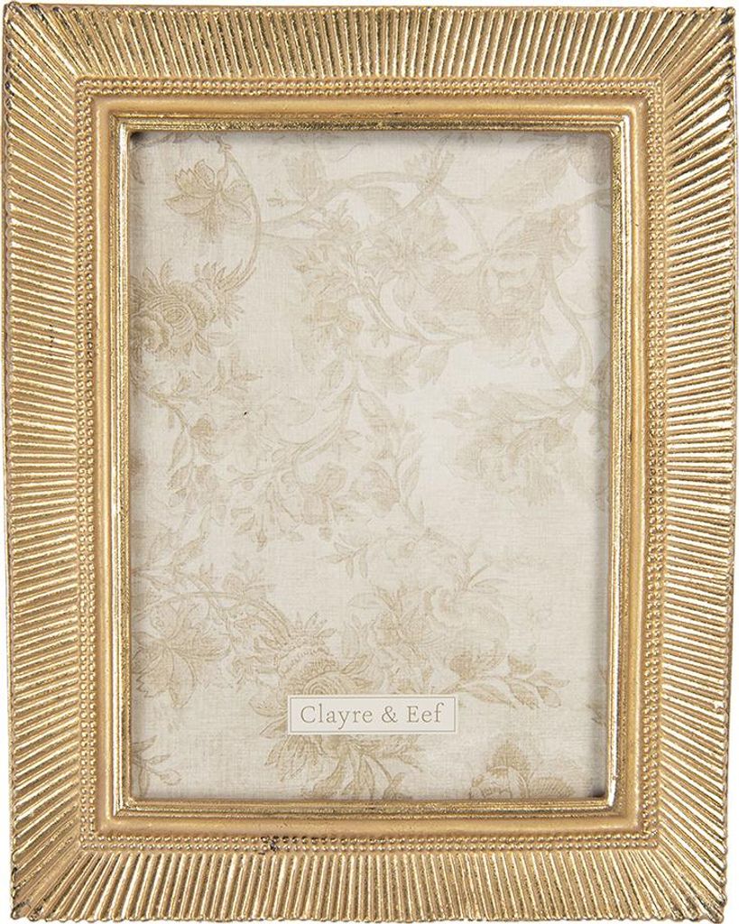 Clayre & Eef Bilderrahmen 13x18 cm Goldfarbig Kunststoff Produktbild 
