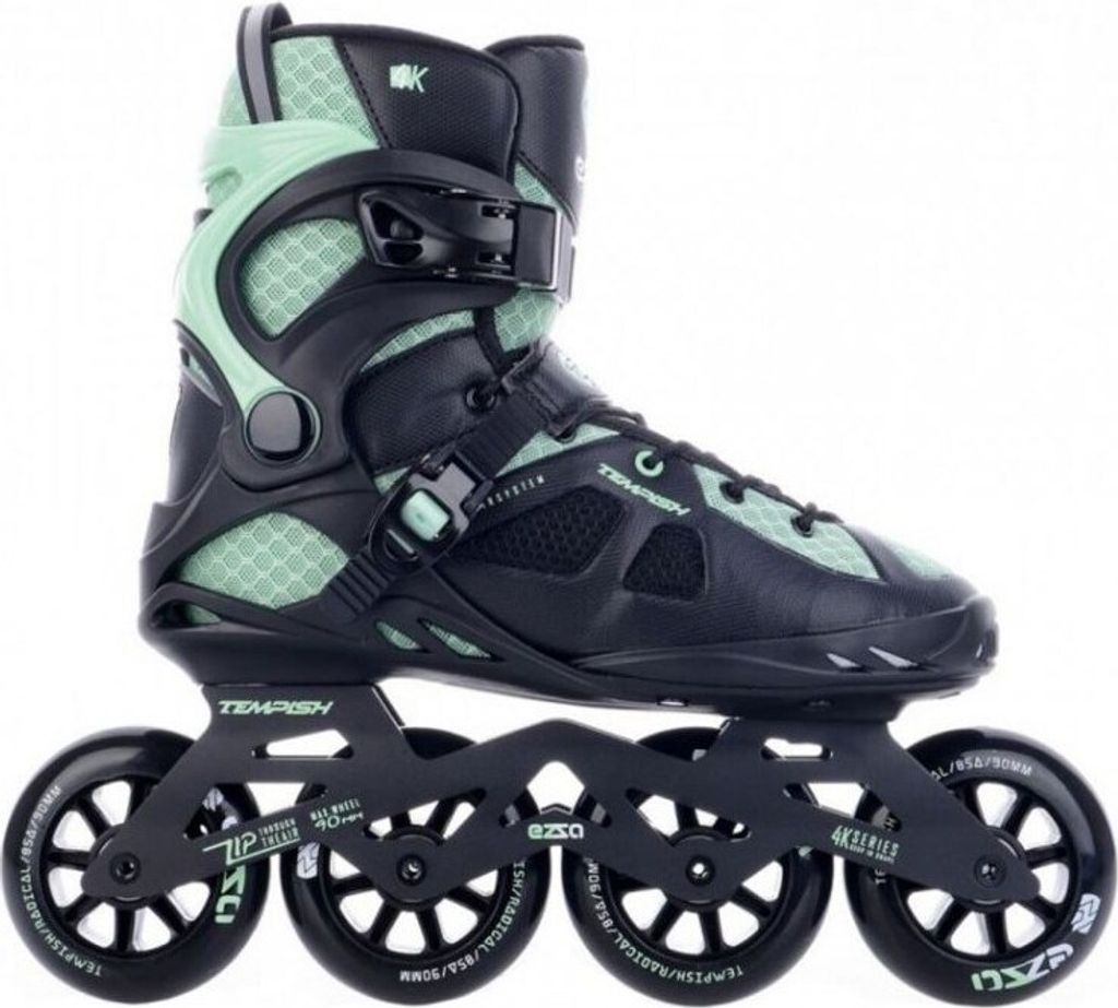 A single inline skate is shown against a white background.