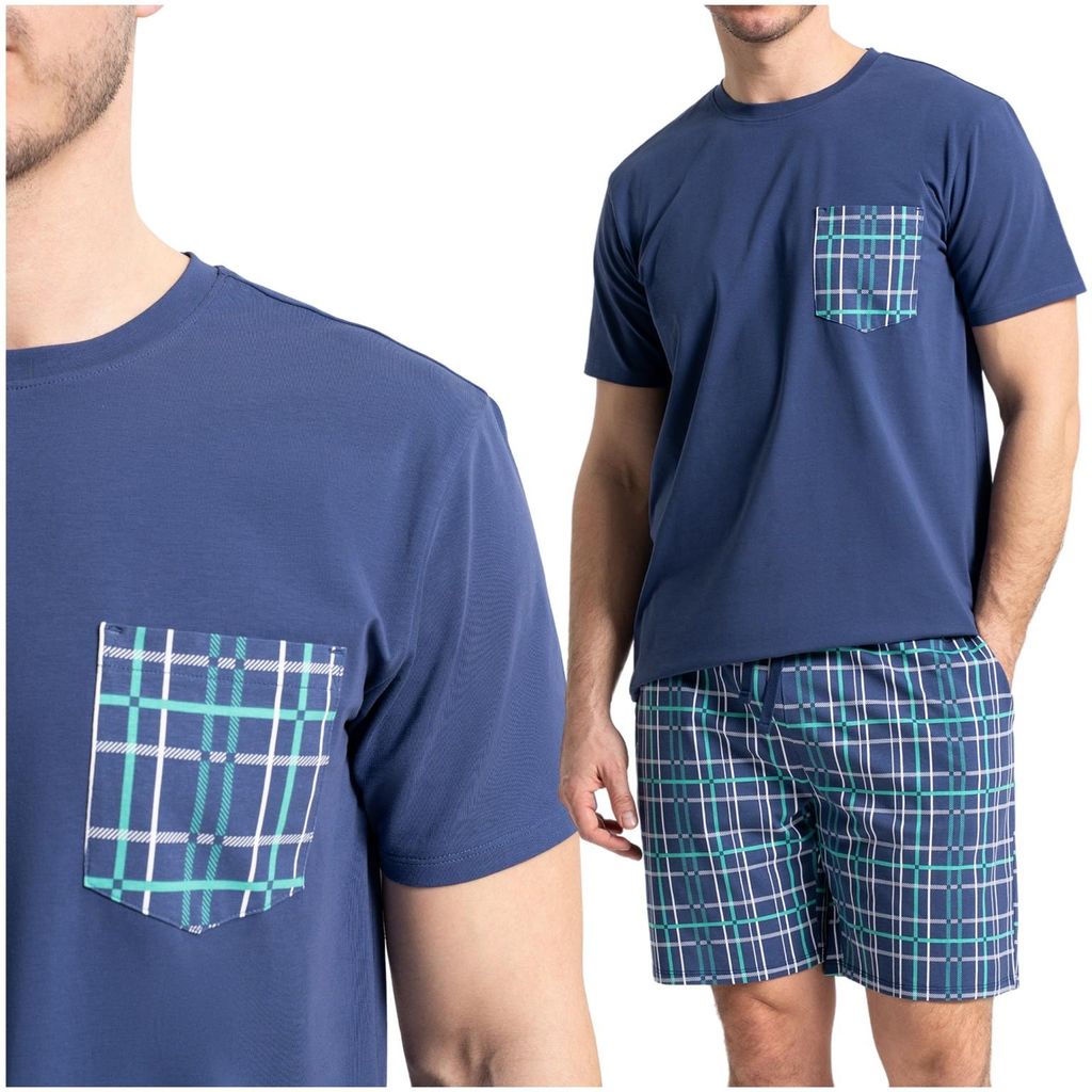 Moraj Herren Pyjama Schlafanzug – Marineblau, Größe L, bequem