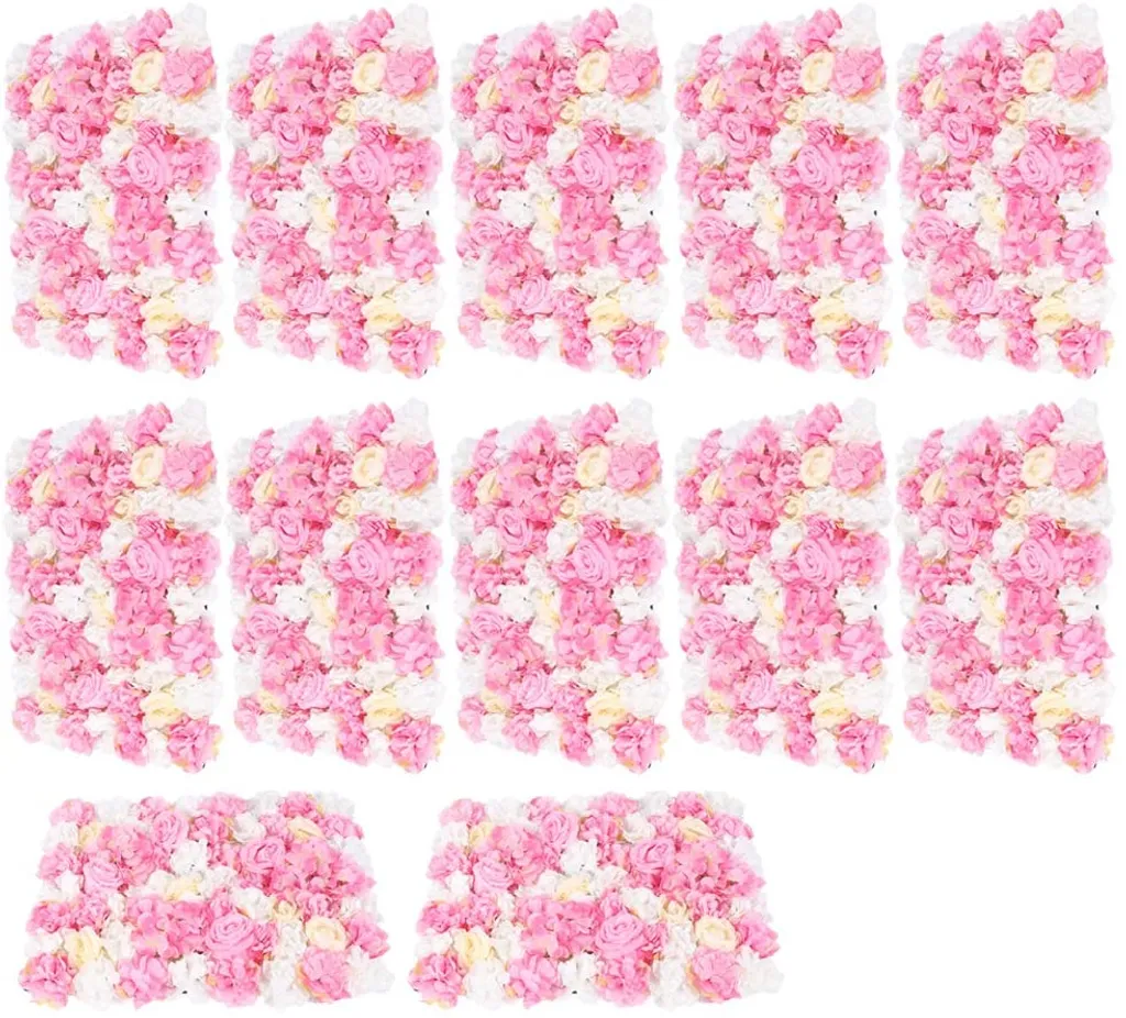 Mur de Fleurs pour Mariage et Fond Photo 12 Panneaux de Roses Romantique