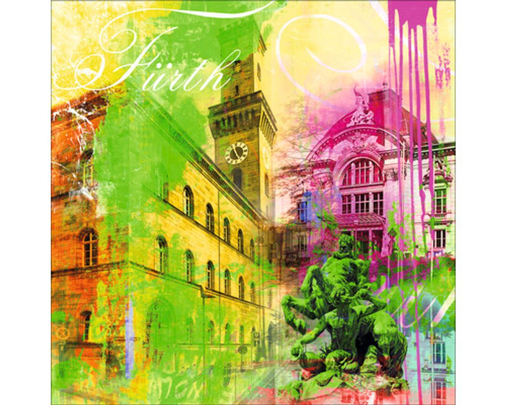 Glasbild Fürth Wahrzeichen II 20x20 cm
