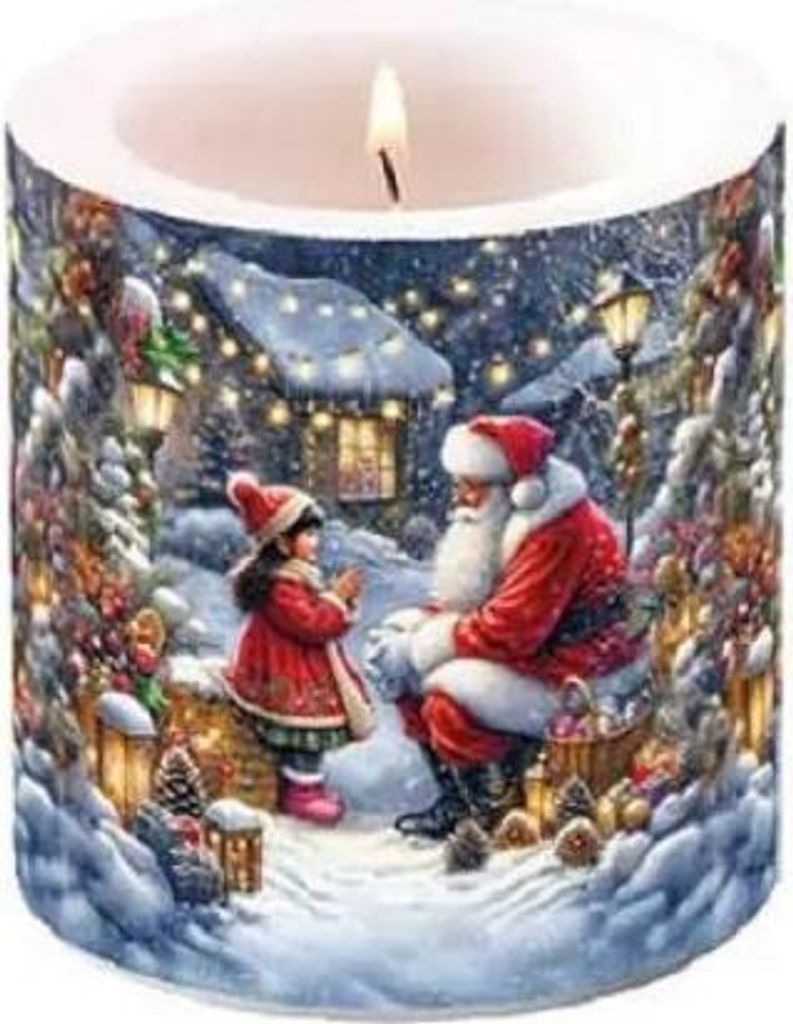 Kerze Gespräch mit dem Weihnachtsmann Produktbild 