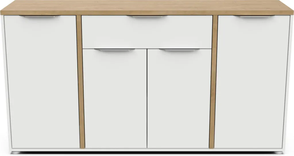 Buffet Design 160cm Chêne Hamilton avec Rangement 4 Portes 1 Tiroir