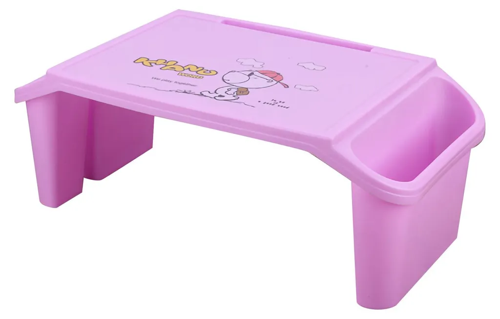 Support ordinateur ergonomique violet pour travailler au lit sans mal