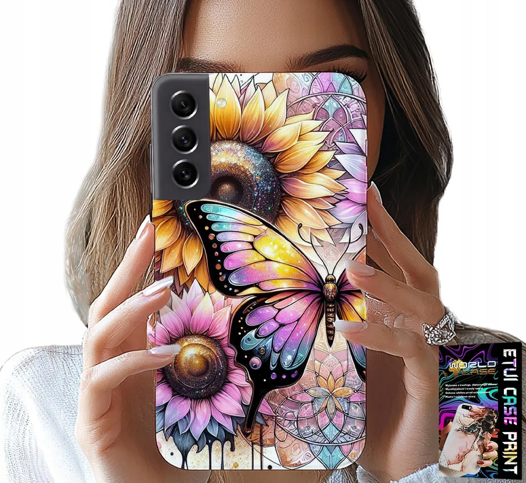 Custodia Samsung S22 Plus Girasole e Farfalla con Pellicola Vetro