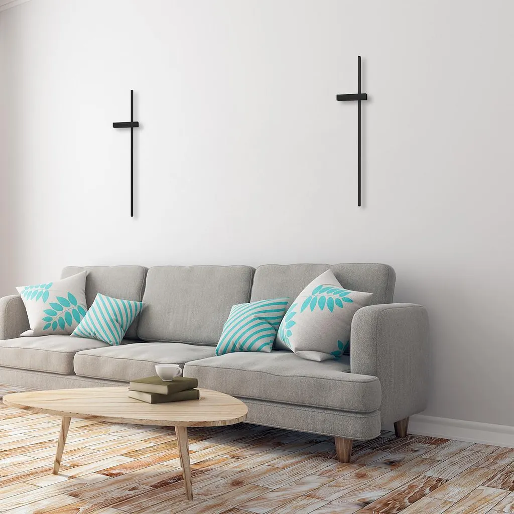 Applique murale LED 90 cm noire 12W lumière chaude pour déco moderne