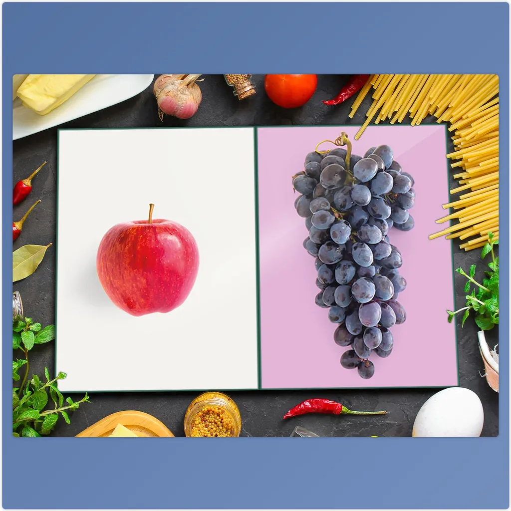 Piastre di copertura per fornelli Ceran splashback vetro universale 2 pezzi 2x40x52 frutta colorata - 3