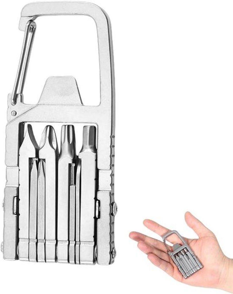 12-in-1 Porta-Schraubenziehwerkzeug für den Alltag - tragbares Werkzeugset mit Klemmen, mini-Stromunterbrecherwerkzeug mit Schraubenzieher, Flasch...
