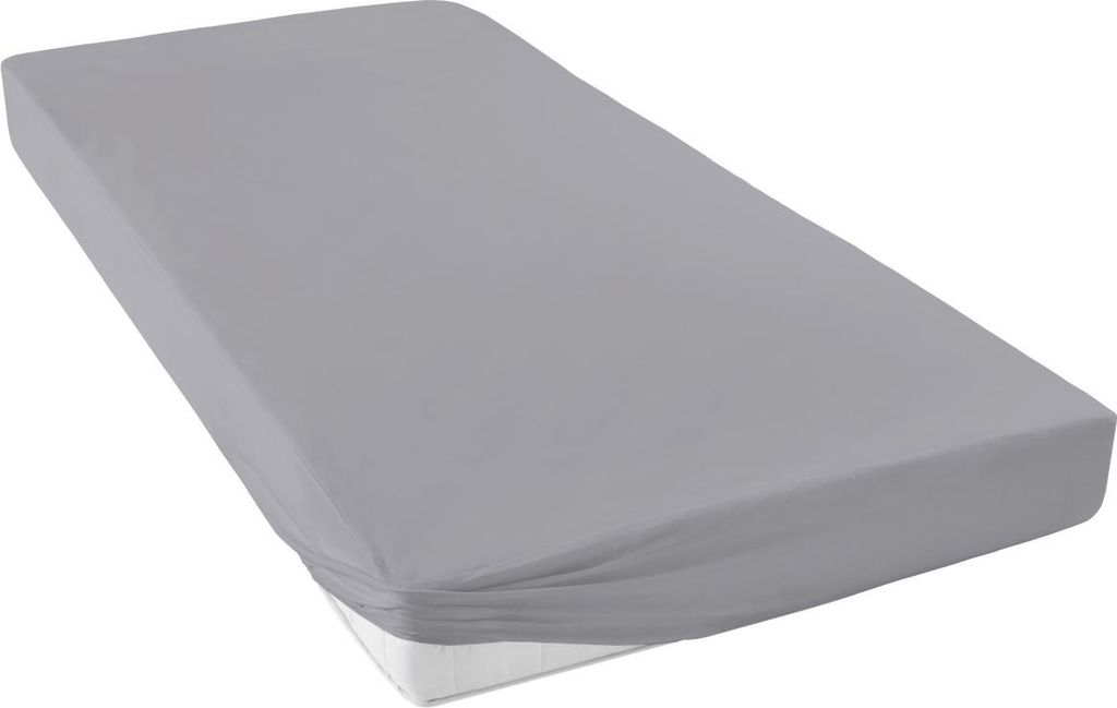 Hahn Haustextilien Jersey Spannbetttuch Max mit Nässeschutz 180x200 cm, granit