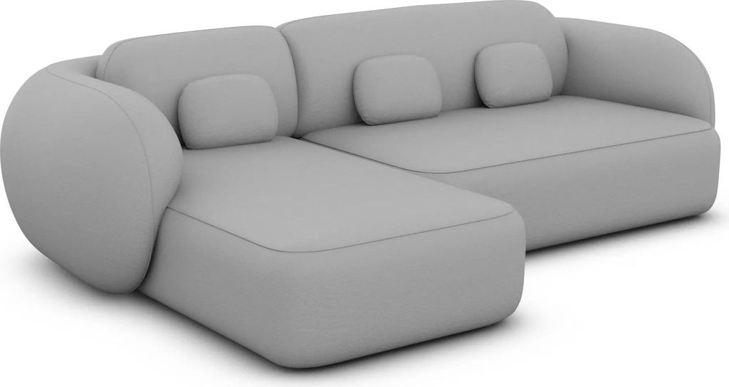 Kunstleder L-Form Sofa Mira Hellgrau Links
