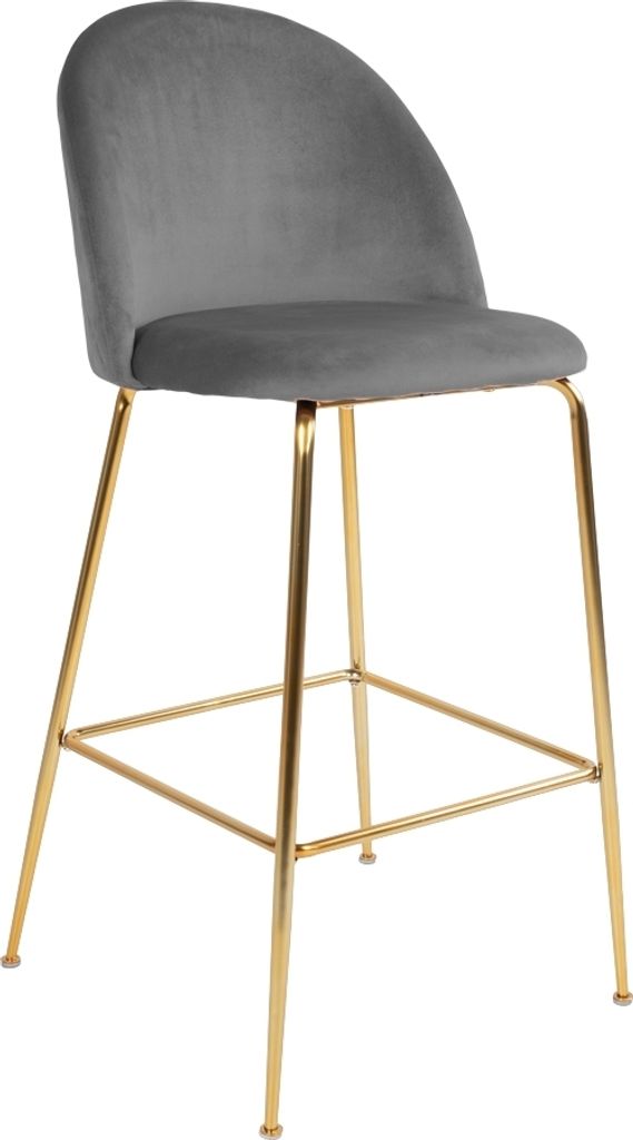 Barhocker >Lausanne< (2er-Set) in Grau, Velour - 55x108x60cm (BxHxT)