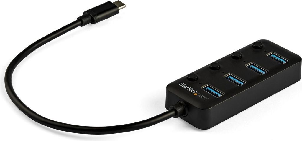 StarTech.com 4 Port USB-C Hub - 4x USB-A mit individuellen An/Aus-Schaltern - Mobiler USB C zu USB 3.0 Verteiler - USB Type-C Splitter - Hub - 4 x ...