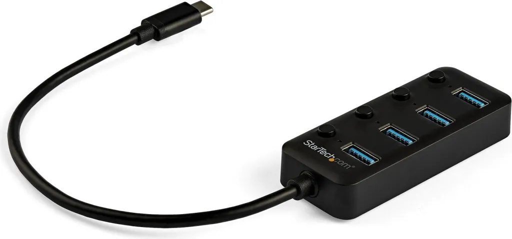 StarTech.com Hub 4 ports USB-C vers 4x USB-A avec interrupteurs HB30C4AIB
