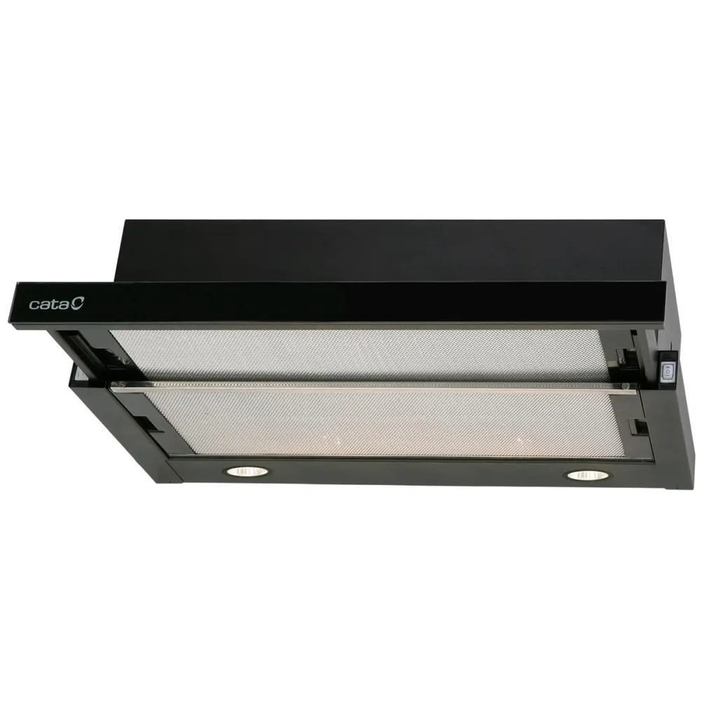 Hotte Aspirante Télescopique CATA 60cm Verre Noir 390 m³/h Classe C