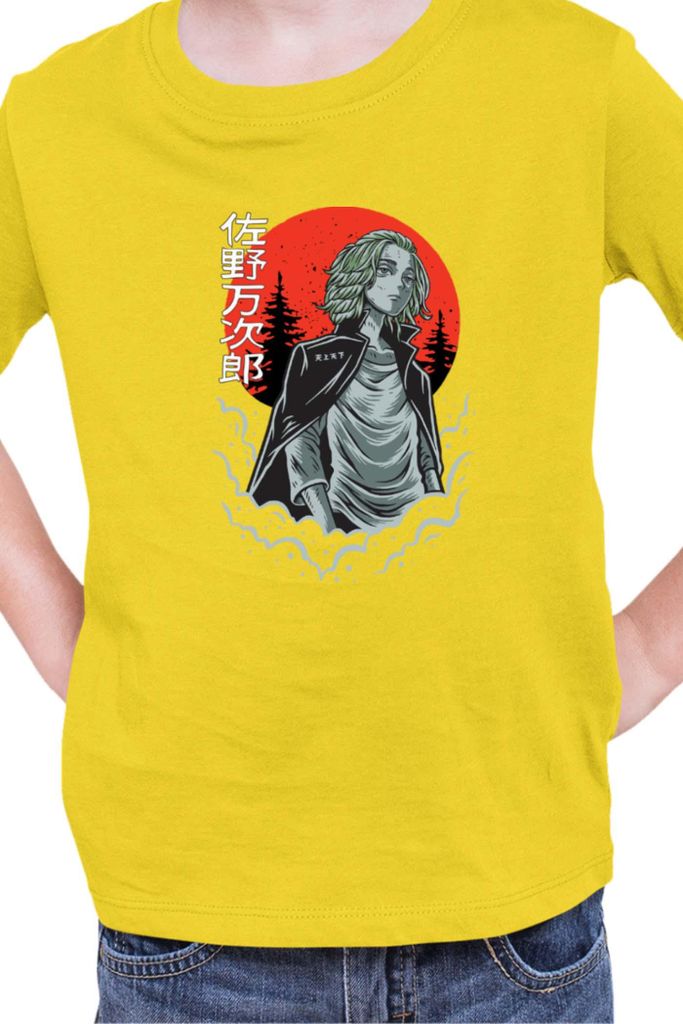Kinder T-Shirt Manga Japan Anime Comics Animation Tokyo Anime Revengers 0020, 5-6 Jahr - 116 / Gelb