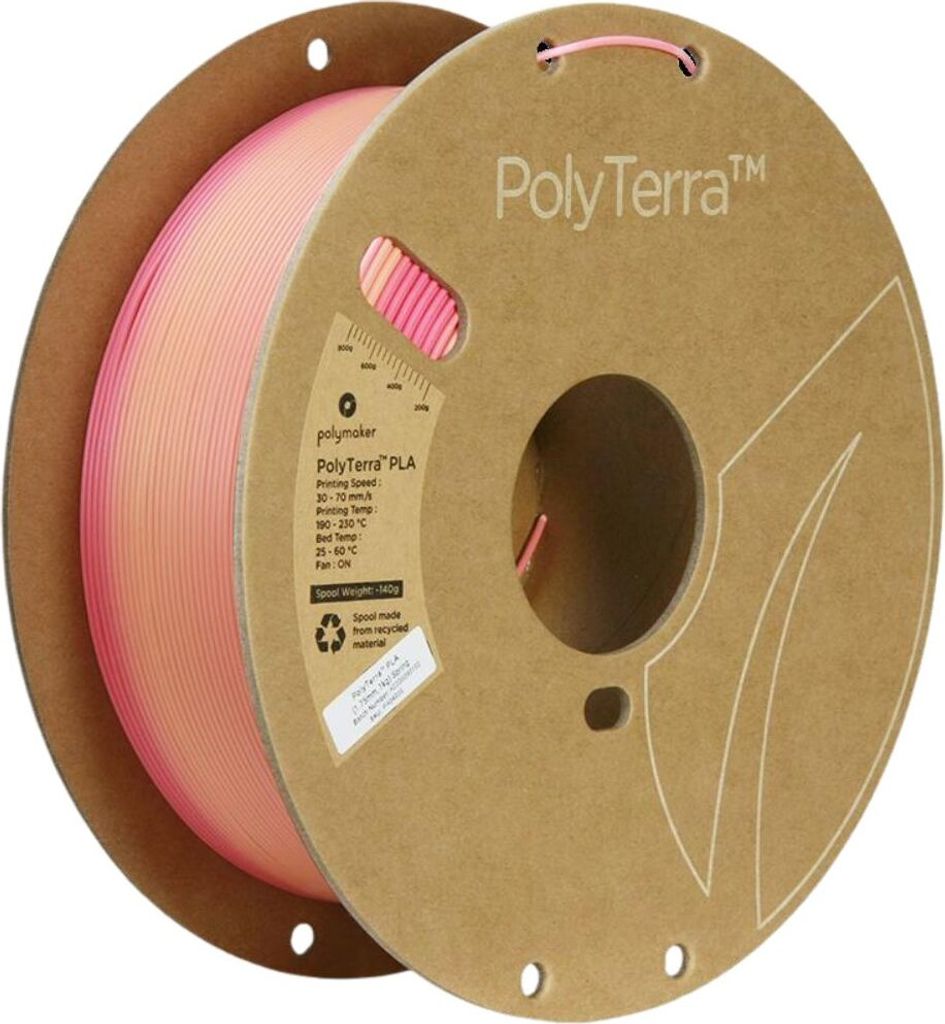 Polymaker PolyTerra PLA Gradient Spring (Pink-Peach) 1.75 mm 1KG