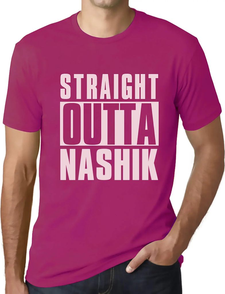 Herren Grafik T-Shirt Direkt aus Nashik – Straight Outta Nashik – Öko-Verantwortlich Vintage Jahrgang Kurzarm Lustige Druck Geburtstag Geschen...