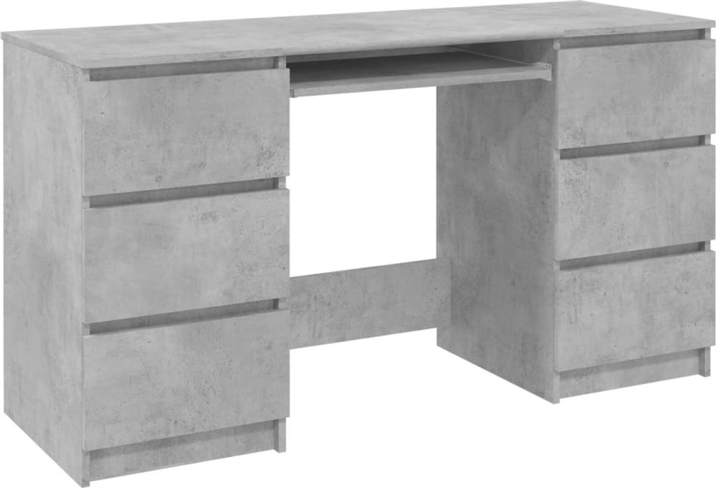 Möbel Schreibtisch/Highboard - elegante Design - Mehrzweckschrank - Betongrau 140x50x77 cm Holzwerkstoff - Kommoden CLORIS9784614
