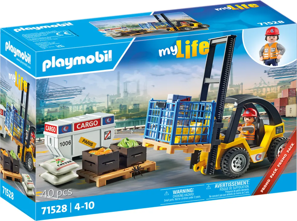 Jouet de manutention PLAYMOBIL 71528 pour transporter les palettes