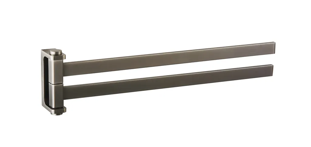 Porte-serviettes en laiton gris NIL avec double bras mobile 37 cm