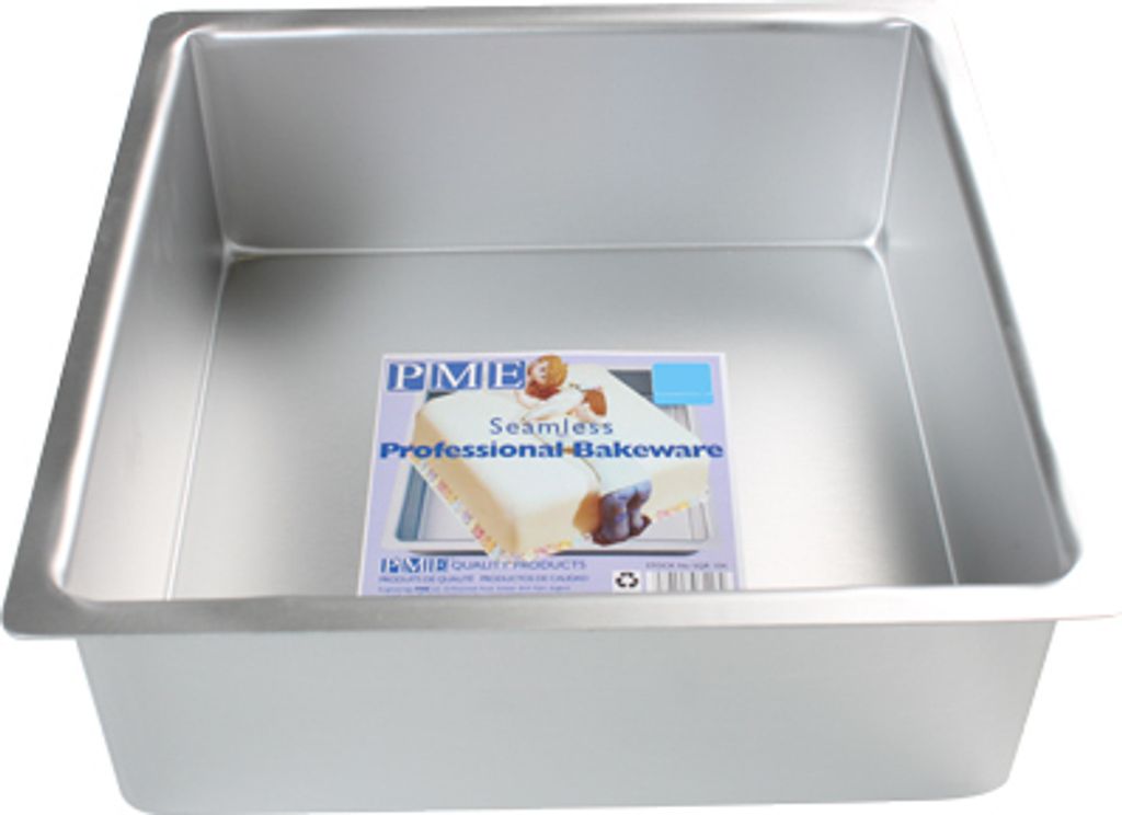 PME nahtlosen Aluminium-Backform quadratisch- extra Hoch 15 x 15 x 10cm