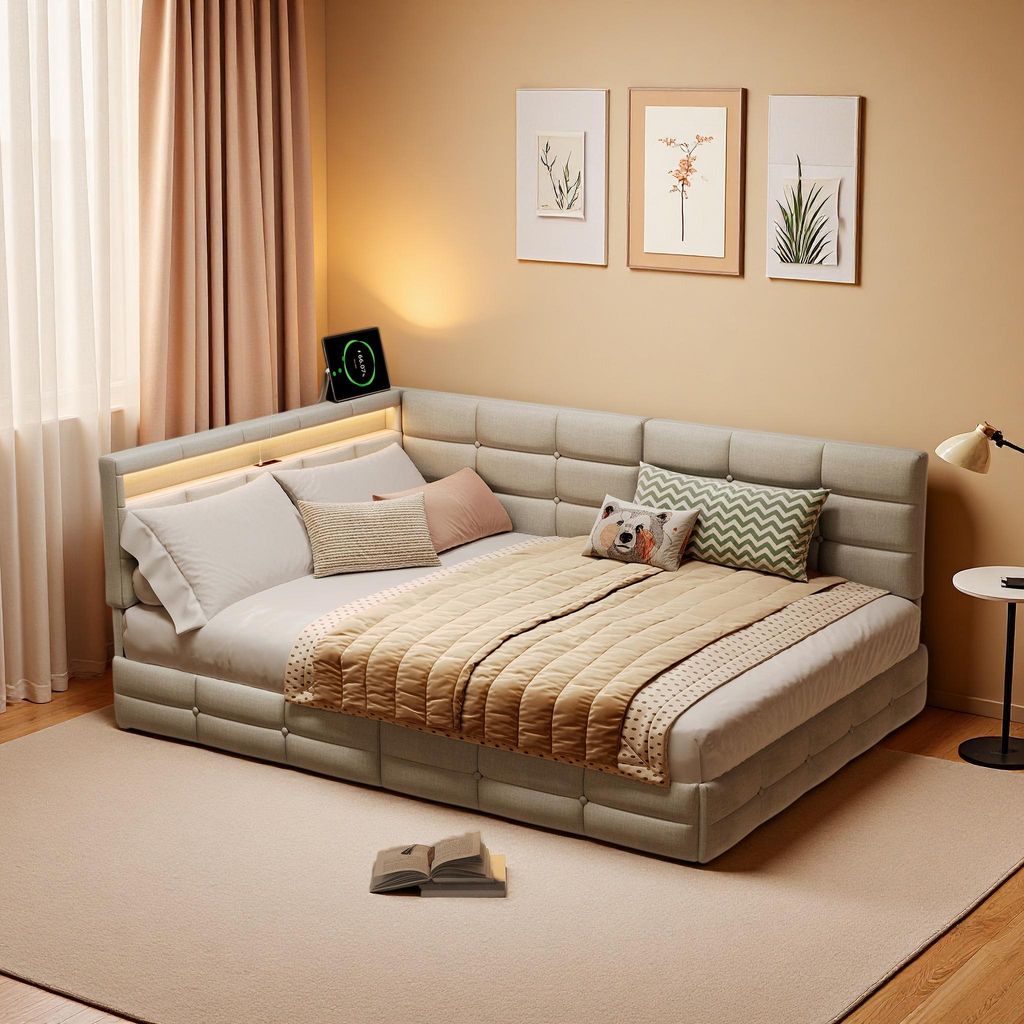 INONEFT, canapé-lit avec coffre de rangement, dimensions Image du produit 