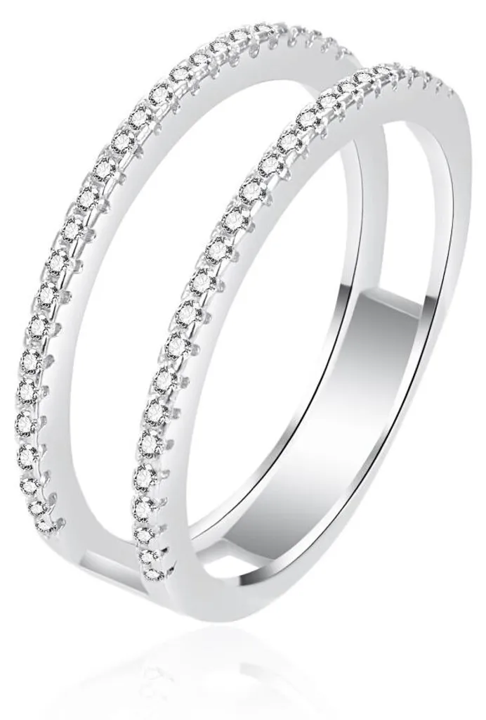 Bague femme argent idéale pour le quotidien - Taille 52 avec zircons