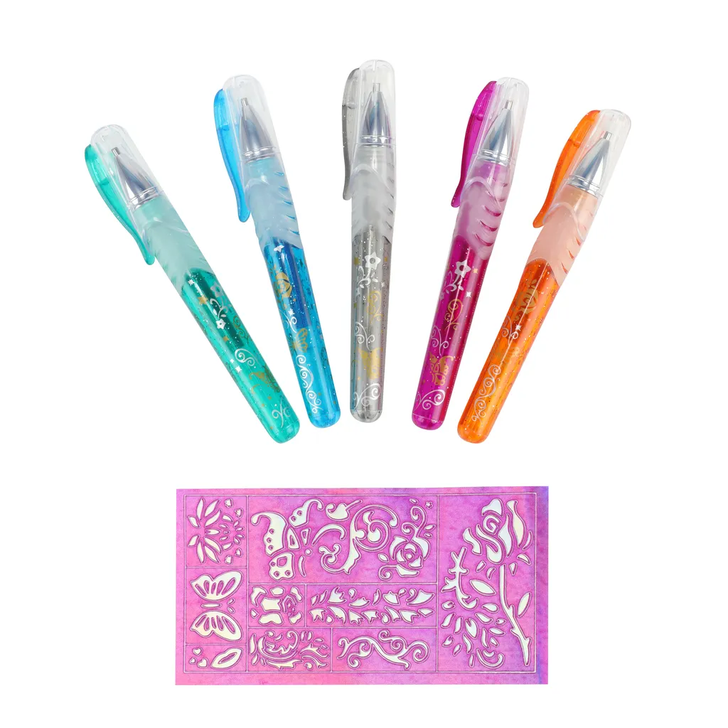 Stylos Gel Pailletés Multicolores pour Tatouage Peau Lavable Toi-Toys