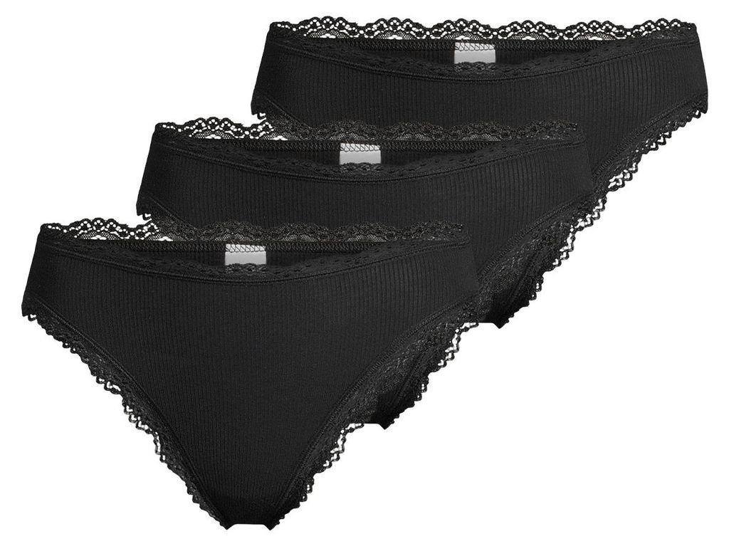 Nina von C. 3er Pack Body & Soul Mini Slip Dekorative Spitzenabschlüsse in Häkeloptik, Superflache Nahtverarbeitung, Hochelastische Ripp-Qualität
