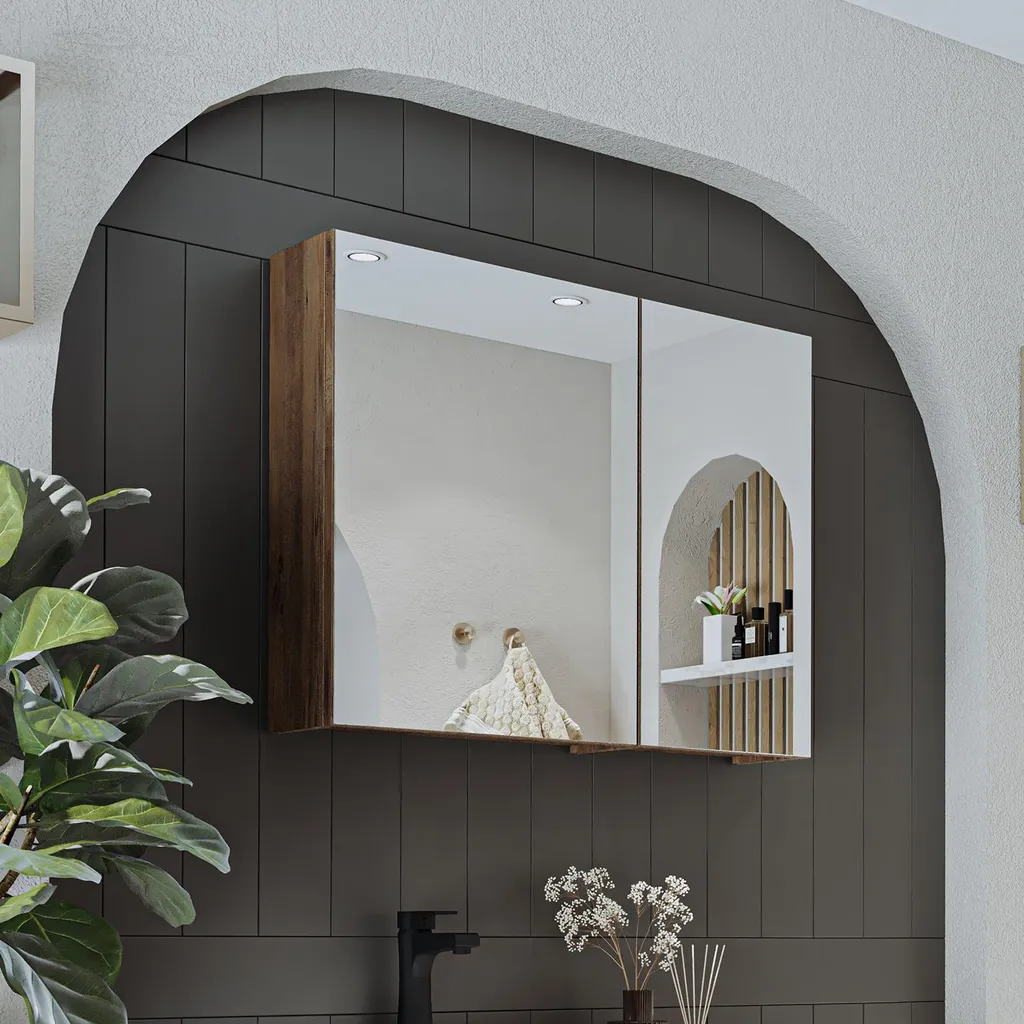 Meuble miroir de salle de bain Roomart GUSTO-I-75 - Finition bois chêne