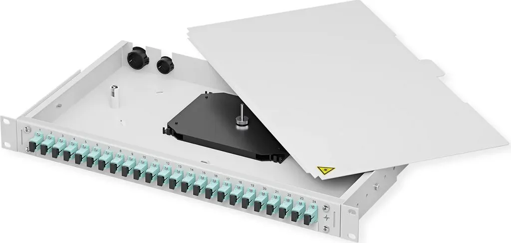 Panneau fibre optique OS2 monomode Telegärtner 12 ports LC Duplex
