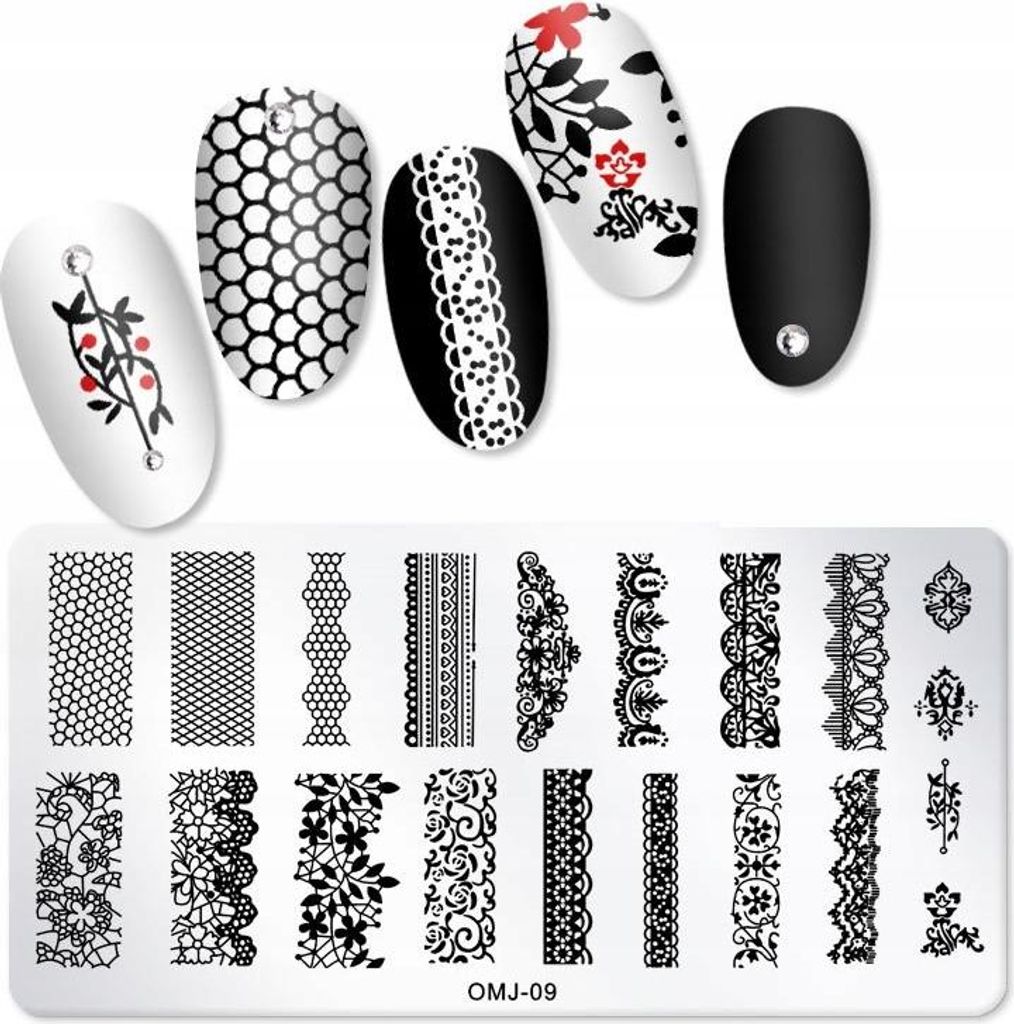 Stempelplatte für Nail Art OMJ-09