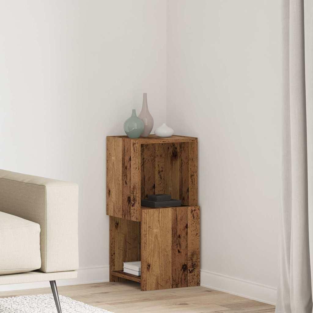 "Schlussverkauf" Eckschrank 1 PC - Mehrzweckschrank für Wohnzimmer/Büro - Altholz 30,5x30x65cm Holzwerkstoff C7235