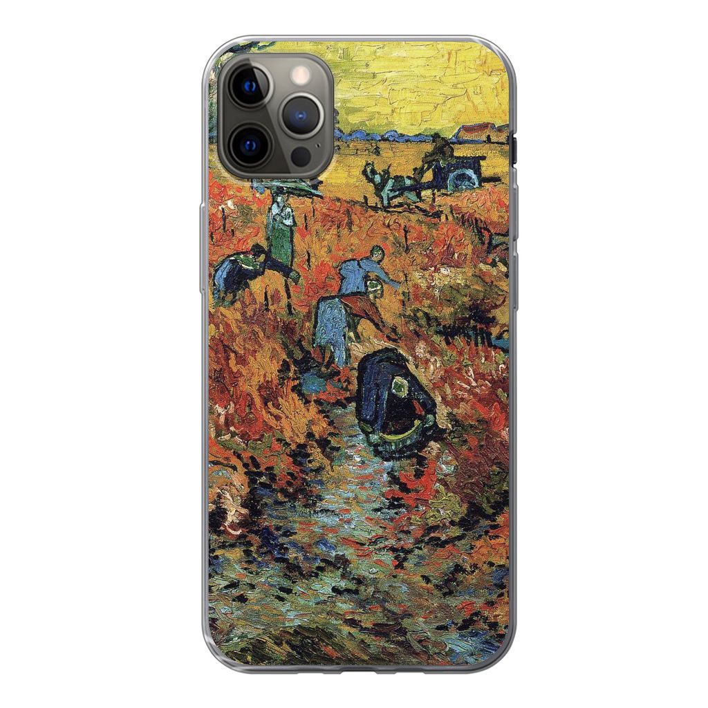 MuchoWow Handyhülle Schutzhülle Hülle für iPhone 13 Pro Max Der rote Weinberg - Vincent van Gogh Silikon Softcase Handy Hülle - Mobiltelefon
