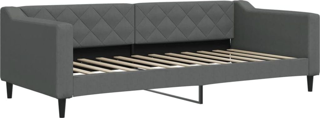 "Winteraktion" Tagesbett Dunkelgrau 90x200 cm Stoff - Klassische Betten CC15502