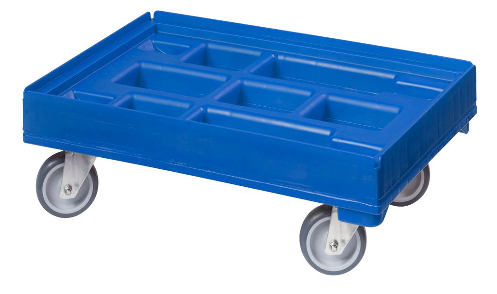 Hygienetransportroller - Typ B - 4 Lenkrollen : blau Farbe: blau