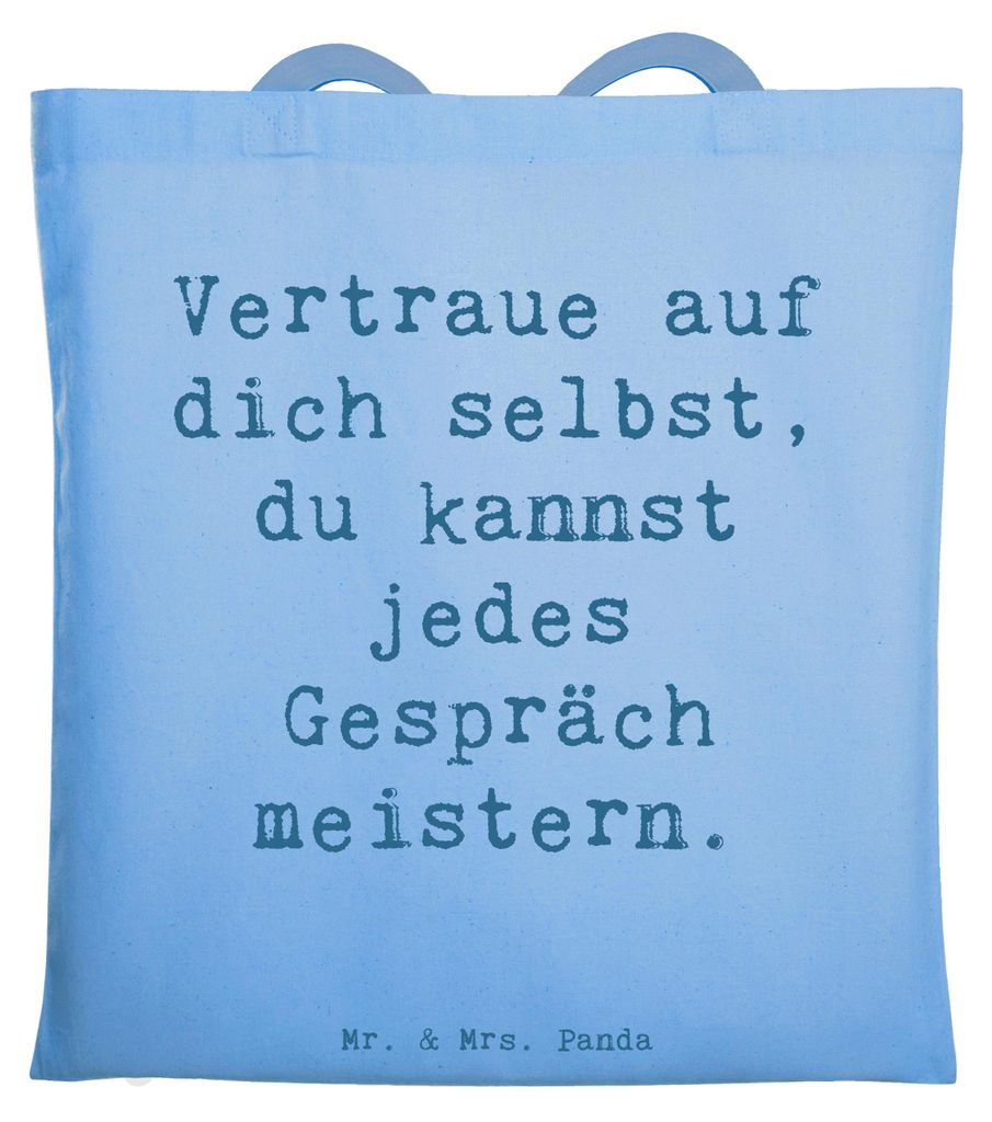 Mr. & Mrs. Panda Uni Tasche Spruch Ein schwieriges Gespräch führen - Sky Blue - Geschenk, persönliche Weiterentwicklung, Entwicklung, Trost, Sto...