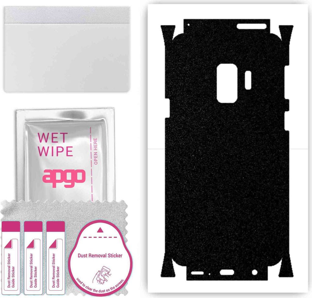 apgo Rückseite + Seiten Schutzfolie, Skin, kompatibel mit Samsung Galaxy S9, Hinten Displayschutzfolie aus Vinylfolie, kratzfest, einfache Montage...